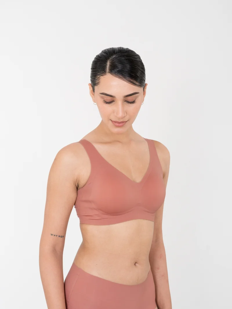 Shapercult Store Skyn Full Coverage Bra in Dusty Red for Women